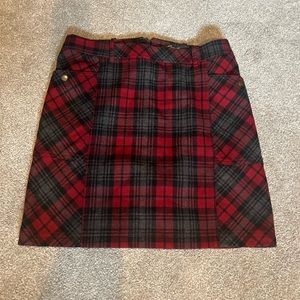 Eddie Bauer NWT Vintage Red Plaid Wool Skirt
